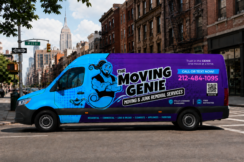 The Moving Genie moving van serving Long Island, Nassau and Suffolk County